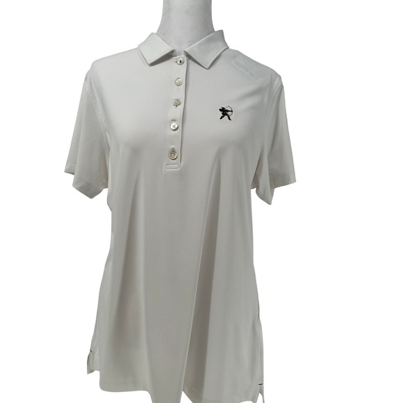 Womens Peter Millar White Golf Polo L Performance UPF 50 Sporty Resort Coastal - Picture 2 of 11